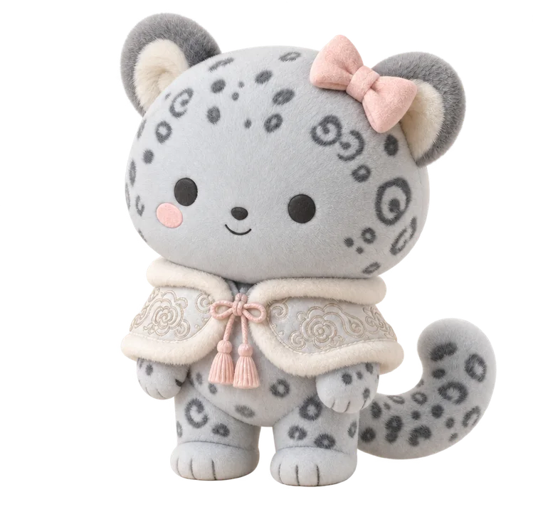 Frost, a snow leopard, standing figure
